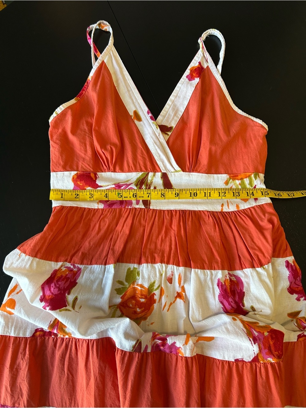 🟢 5 for $25 🟢 100% COTTON Coral Floral Sundress Cottagecore Boho Summer Midi Dre - Picture 12 of 14